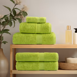 vidaXL Premium Soap Towels Hand Bath Towel 4 pcs Orange 600 gsm 100% Cotton - apple green, 100 x 150 cm/ 4 pcs