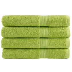 vidaXL Premium Sauna Towels Guest Bath Towel 10 pcs Gold 600gsm 100% Cotton - apple green, 100 x 200 cm/ 4 pcs