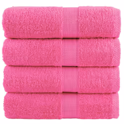 vidaXL Premium Hand Towels Shower Bath Towel Cream 600 gsm 100% Cotton - pink, 30 x 50 cm/ 4 pcs