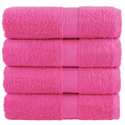 vidaXL Premium Hand Towels Shower Bath Towel Cream 600 gsm 100% Cotton - pink, 30 x 50 cm/ 4 pcs