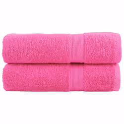 vidaXL Premium Sauna Towels Absorbent Bath Towel 2 pcs Grey 600gsm 100% Cotton - pink, 50 x 100 cm