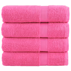 vidaXL Premium Soap Towels Hand Bath Towel 4 pcs Orange 600 gsm 100% Cotton - pink, 70 x 140 cm/ 4 pcs