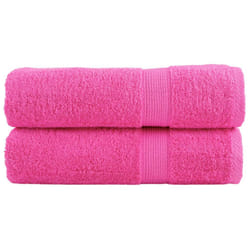 vidaXL Premium Sauna Towels Absorbent Bath Towel 2 pcs Grey 600gsm 100% Cotton - pink, 100 x 150 cm