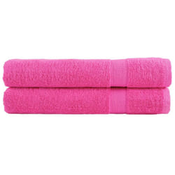 vidaXL Premium Sauna Towels Absorbent Bath Towel 2 pcs Grey 600gsm 100% Cotton - pink, 100 x 200 cm