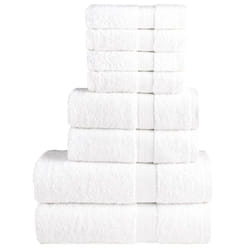 vidaXL Premium Towel Set 8 Piece Absorbent Shower Towel Bath Towels 600 gsm - white