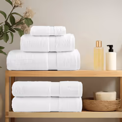 vidaXL Premium Towel Set 8 Piece Absorbent Shower Towel Bath Towels 600 gsm - white
