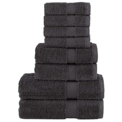 vidaXL Premium Towel Set 8 Piece Absorbent Shower Towel Bath Towels 600 gsm - anthracite