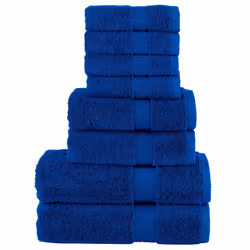 vidaXL Premium Towel Set 8 Piece Absorbent Shower Towel Bath Towels 600 gsm - blue