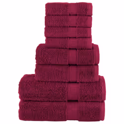 vidaXL Premium Towel Set 8 Piece Absorbent Shower Towel Bath Towels 600 gsm - bordeaux