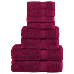 vidaXL Premium Towel Set 8 Piece Absorbent Shower Towel Bath Towels 600 gsm - bordeaux