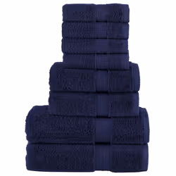 vidaXL Premium Towel Set 8 Piece Absorbent Shower Towel Bath Towels 600 gsm - navy blue