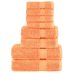 vidaXL Premium Towel Set 8 Piece Absorbent Shower Towel Bath Towels 600 gsm - orange