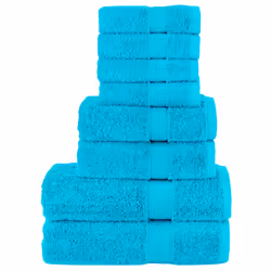 vidaXL Premium Towel Set 8 Piece Absorbent Shower Towel Bath Towels 600 gsm - turquoise