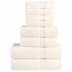 vidaXL Premium Towel Set 8 Piece Absorbent Shower Towel Bath Towels 600 gsm - cream