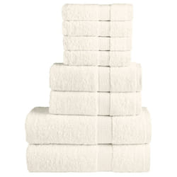 vidaXL Premium Towel Set 8 Piece Absorbent Shower Towel Bath Towels 600 gsm - cream