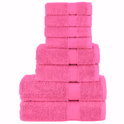 vidaXL Premium Towel Set 8 Piece Absorbent Shower Towel Bath Towels 600 gsm - pink