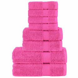 vidaXL Premium Towel Set 8 Piece Absorbent Shower Towel Bath Towels 600 gsm - pink