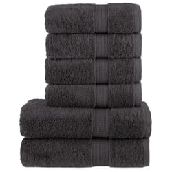 vidaXL Premium Towel Set 6 Piece Absorbent Shower Towel Bath Towels 600 gsm - anthracite