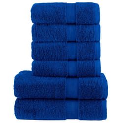 vidaXL Premium Towel Set 6 Piece Absorbent Shower Towel Bath Towels 600 gsm - blue