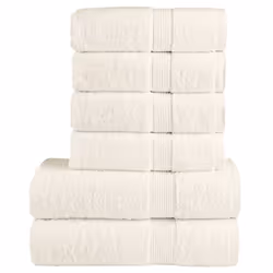 vidaXL Premium Towel Set 6 Piece Absorbent Shower Towel Bath Towels 600 gsm - cream