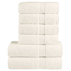 vidaXL Premium Towel Set 6 Piece Absorbent Shower Towel Bath Towels 600 gsm - cream