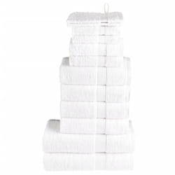 vidaXL Premium Towel Set 12 Piece Shower Towel Bath Towel 600 gsm 100% Cotton - white