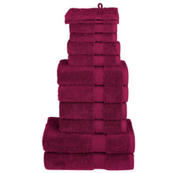 vidaXL Premium Towel Set 12 Piece Shower Towel Bath Towel 600 gsm 100% Cotton - bordeaux