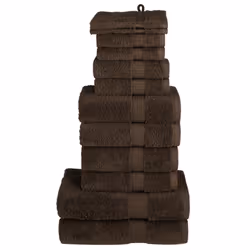 vidaXL Premium Towel Set 12 Piece Shower Towel Bath Towel 600 gsm 100% Cotton - brown