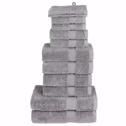 vidaXL Premium Towel Set 12 Piece Shower Towel Bath Towel 600 gsm 100% Cotton - grey