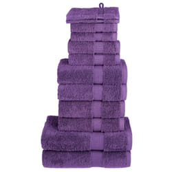 vidaXL Premium Towel Set 12 Piece Shower Towel Bath Towel 600 gsm 100% Cotton - purple