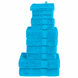 vidaXL Premium Towel Set 12 Piece Shower Towel Bath Towel 600 gsm 100% Cotton - turquoise