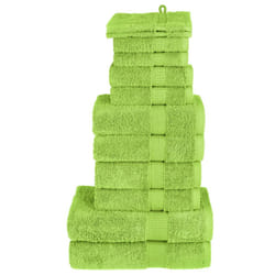 vidaXL Premium Towel Set 12 Piece Shower Towel Bath Towel 600 gsm 100% Cotton - apple green