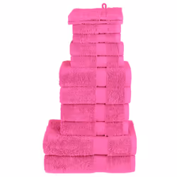 vidaXL Premium Towel Set 12 Piece Shower Towel Bath Towel 600 gsm 100% Cotton - pink