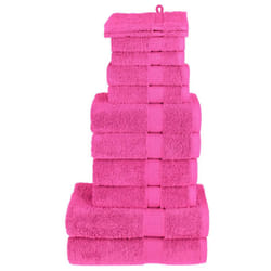 vidaXL Premium Towel Set 12 Piece Shower Towel Bath Towel 600 gsm 100% Cotton - pink