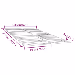 vidaXL Slatted Bed Base with Slats Bedroom Bed Slat Frame Mattress Foundation - 160 x 200 cm