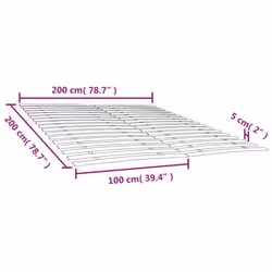 vidaXL Slatted Bed Base with Slats Bedroom Bed Slat Frame Mattress Foundation - 200 x 200 cm - Additional view 5