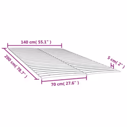 vidaXL Slatted Bed Base with Slats Bedroom Bed Slat Frame Mattress Foundation - 140 x 200 cm