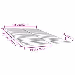 vidaXL Slatted Bed Base with Slats Bedroom Bed Slat Frame Mattress Foundation - 160 x 200 cm - Additional view 5