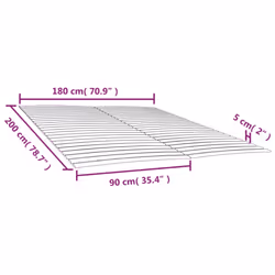 vidaXL Slatted Bed Bases Bed Frame with 48 Slats Bedstead 2 pcs 90x200 cm - Additional view 3