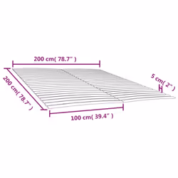 vidaXL Slatted Bed Base with Slats Bedroom Bed Slat Frame Mattress Foundation - 200 x 200 cm - Additional view 7
