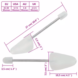 vidaXL Shoe Trees Hallway Boot Shoe Stretcher Shoe Shaper 5 Pairs Plastic - white, 35-38