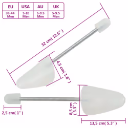 vidaXL Shoe Trees Hallway Boot Shoe Stretcher Shoe Shaper 5 Pairs Plastic - white, 38-44