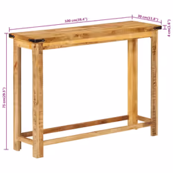 vidaXL Console Table Hallway Coffee End Table Accent Table Solid Wood Mango