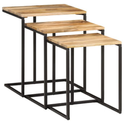 vidaXL Nesting Tables Telephone Table Coffee Table 3 pcs Solid Wood Acacia
