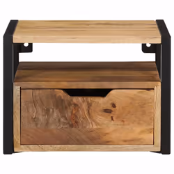 vidaXL Wall-mounted Bedside Cabinet Floating Bed Cabinet Solid Wood Acacia