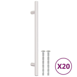 vidaXL Cabinet Handles Door Handles Furniture Drawer Pull Stainless Steel - silver, 160 mm/ 20 pcs