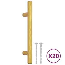 vidaXL Cabinet Handles Door Handles Furniture Drawer Pull Stainless Steel - gold, 96 mm/ 20 pcs