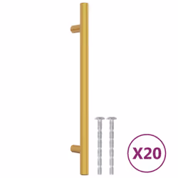 vidaXL Cabinet Handles Door Handles Furniture Drawer Pull Stainless Steel - gold, 160 mm/ 20 pcs
