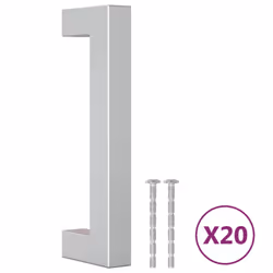 vidaXL Cabinet Handles Door Handles Furniture Drawer Pull Stainless Steel - silver, 96 mm/ 20 pcs