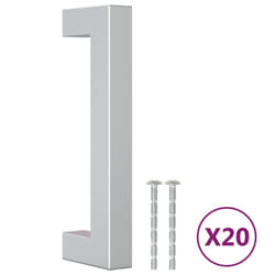 vidaXL Cabinet Handles Door Handles Furniture Drawer Pull Stainless Steel - silver, 96 mm/ 20 pcs